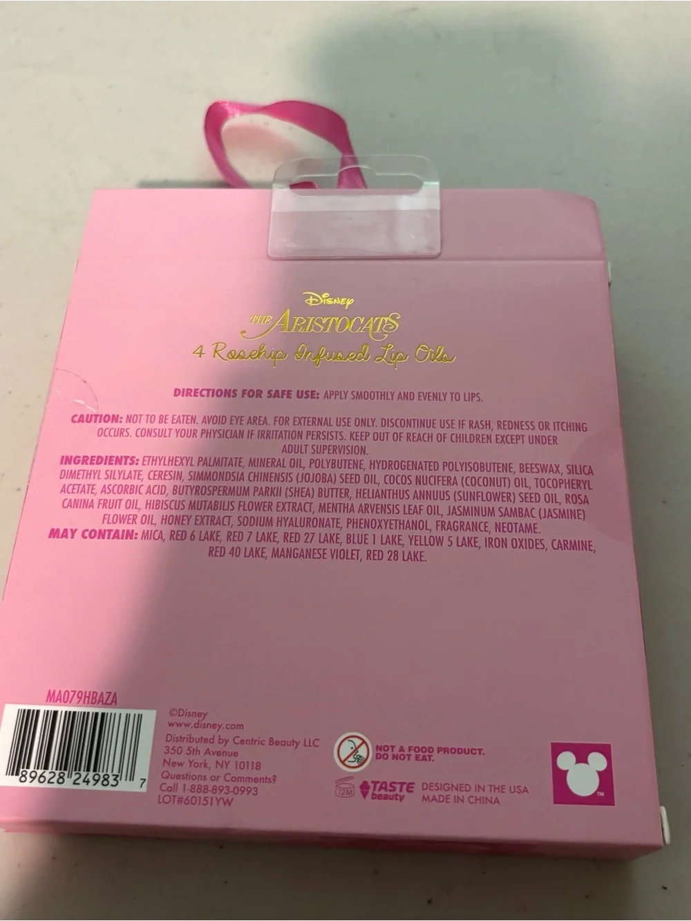 Disney The Aristocats rose lip Infused Lip Oils - Pink Set of 4